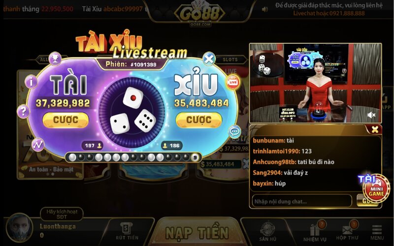 Tài xỉu livestream go88 là một loại hình phát trực tiếp nổi tiếng