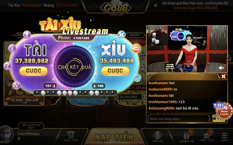 Tài xỉu livestream go88 được phát triển cùng với trò chơi tài xỉu